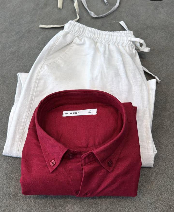 Men’s Premium Linen Shirt + Cotton Pant Combo | Casual & Formal Set