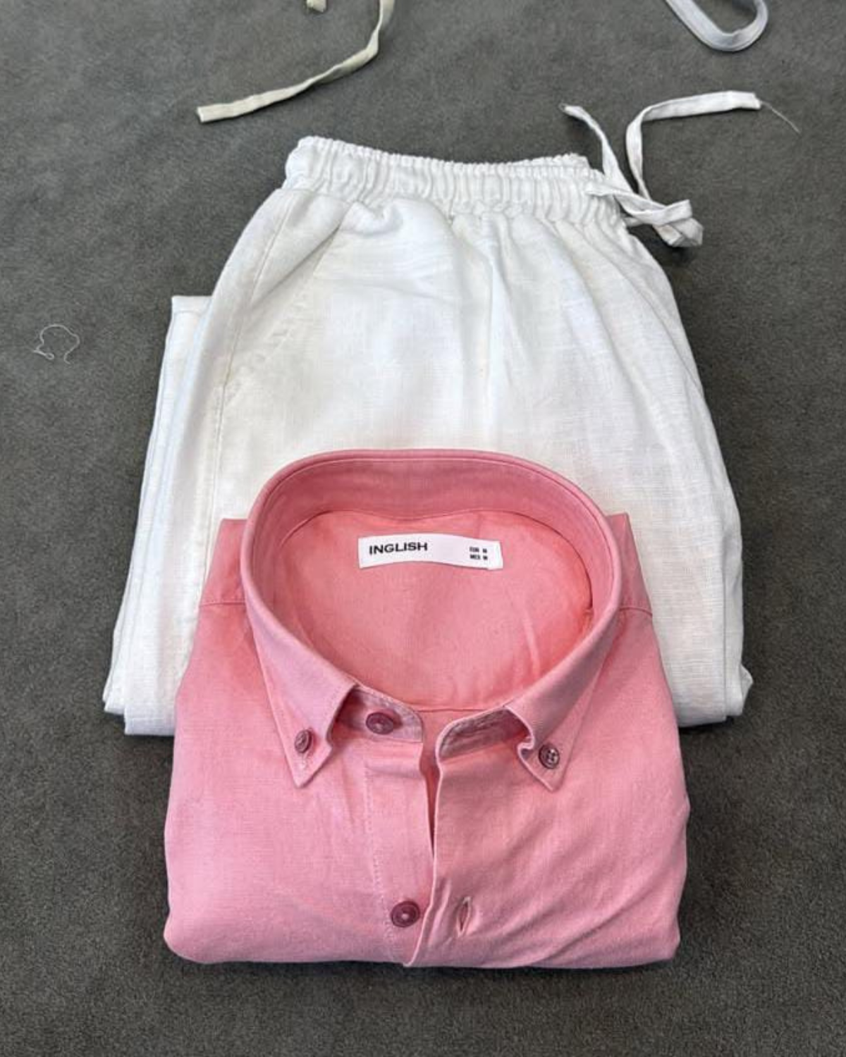 Pink linen shirt and white pant combo for men – breathable summer outfit