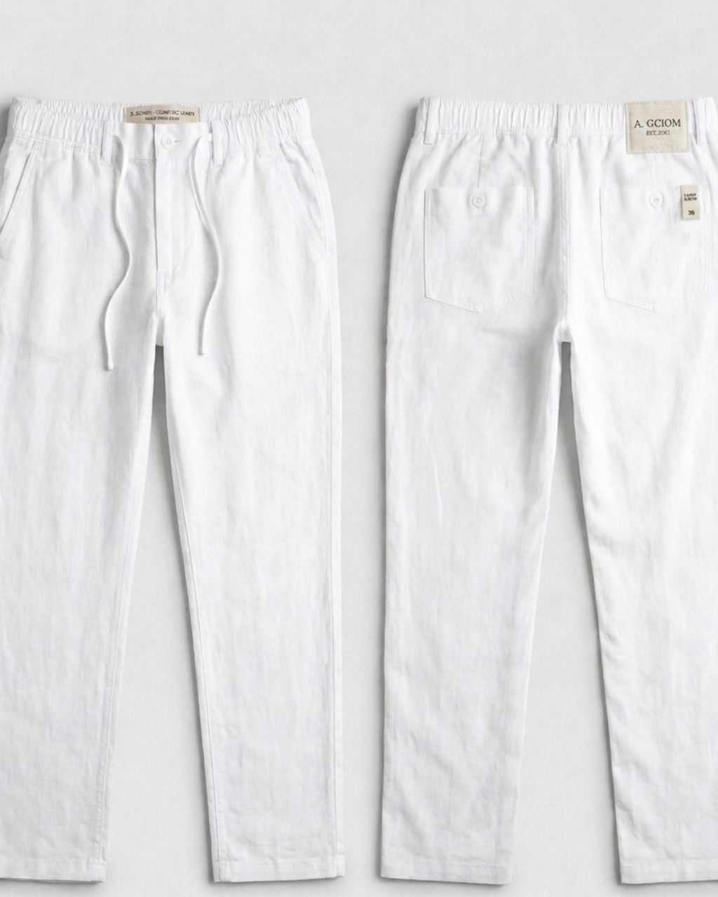 Men’s Lemon Yellow Linen Shirt & White Linen Pant Combo – Relaxed Fit | Clinza
