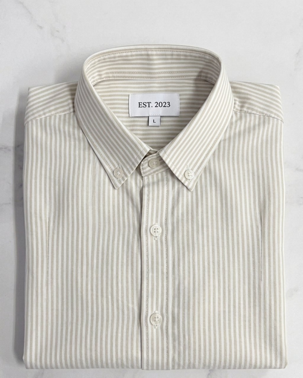 Men’s Cream Striped Linen Shirt & White Loose Fit Pant Combo – Relaxed Fit | Clinza