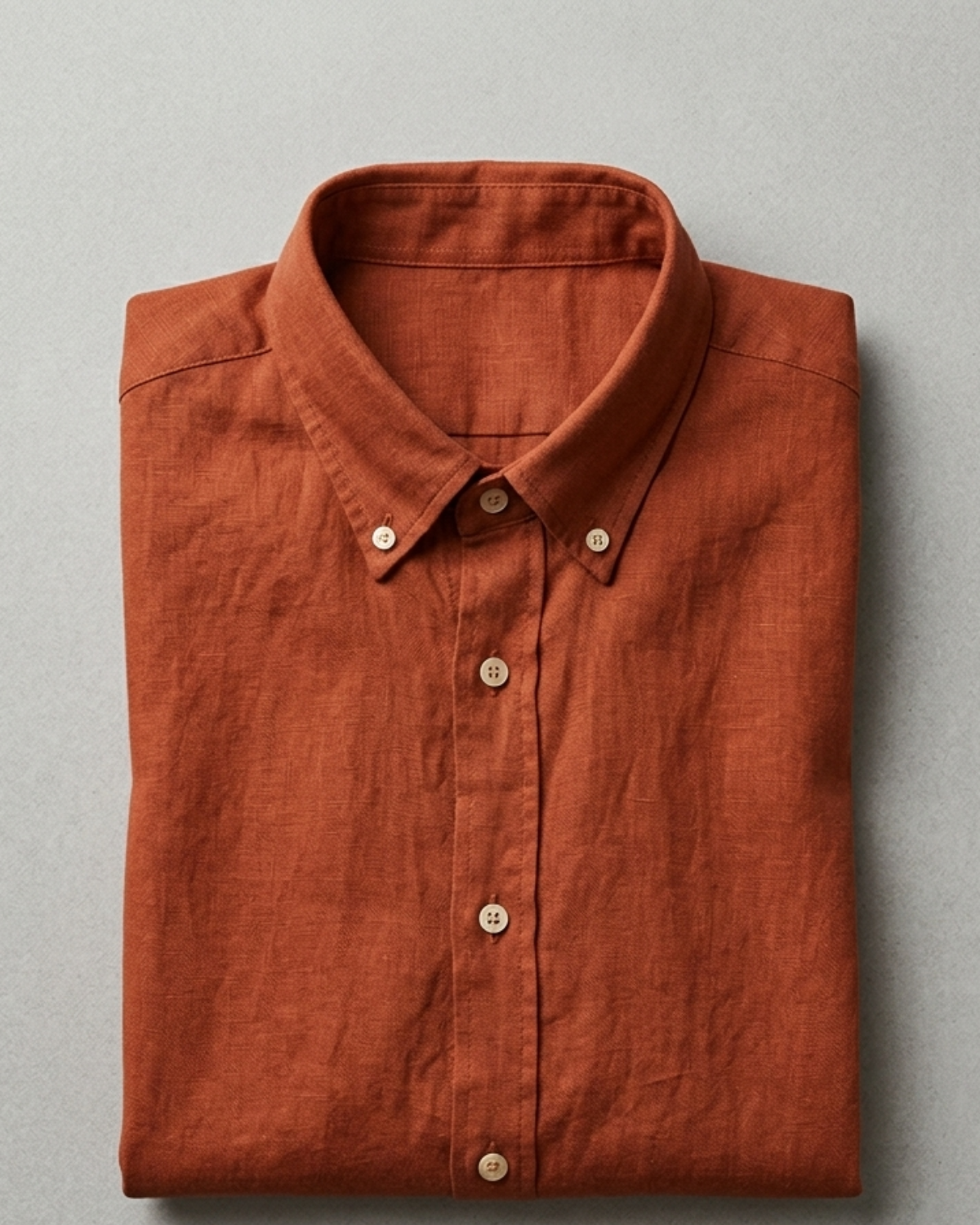 Men’s Rust Linen Shirt – Relaxed Fit Premium Casual Wear | Clinza