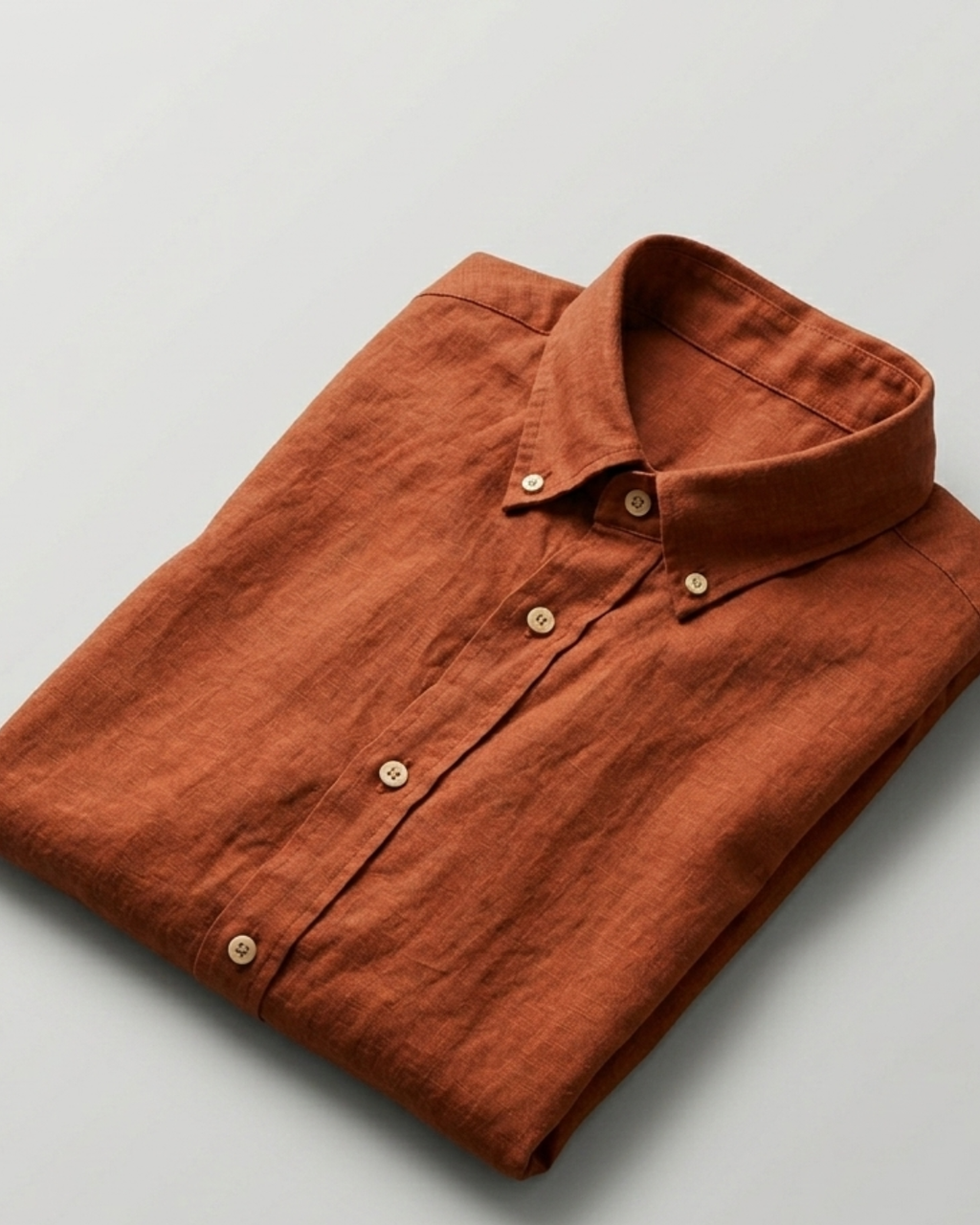 Men’s Rust Linen Shirt – Relaxed Fit Premium Casual Wear | Clinza