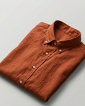 Men’s Rust Linen Shirt – Relaxed Fit Premium Casual Wear | Clinza