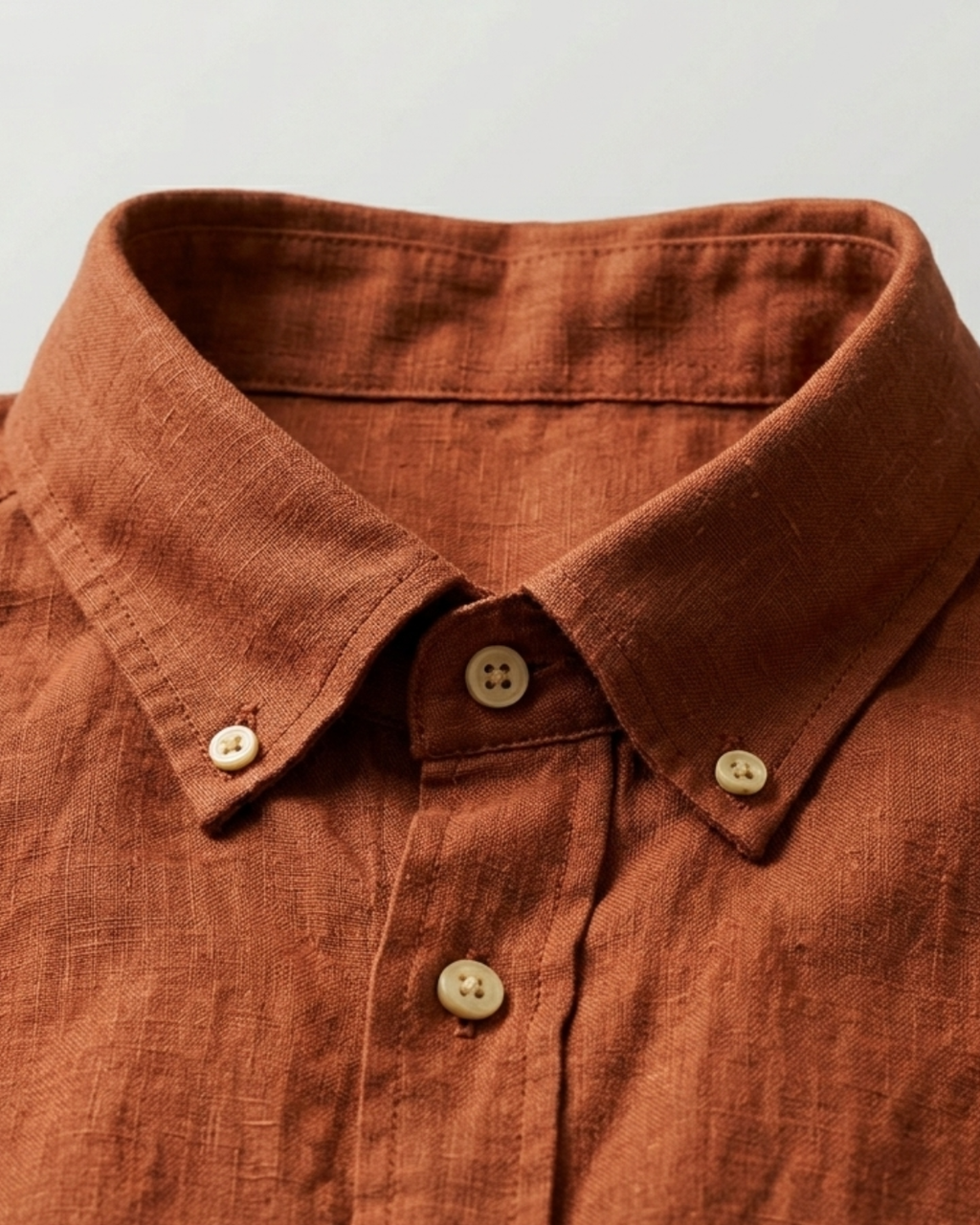 Men’s Rust Linen Shirt – Relaxed Fit Premium Casual Wear | Clinza