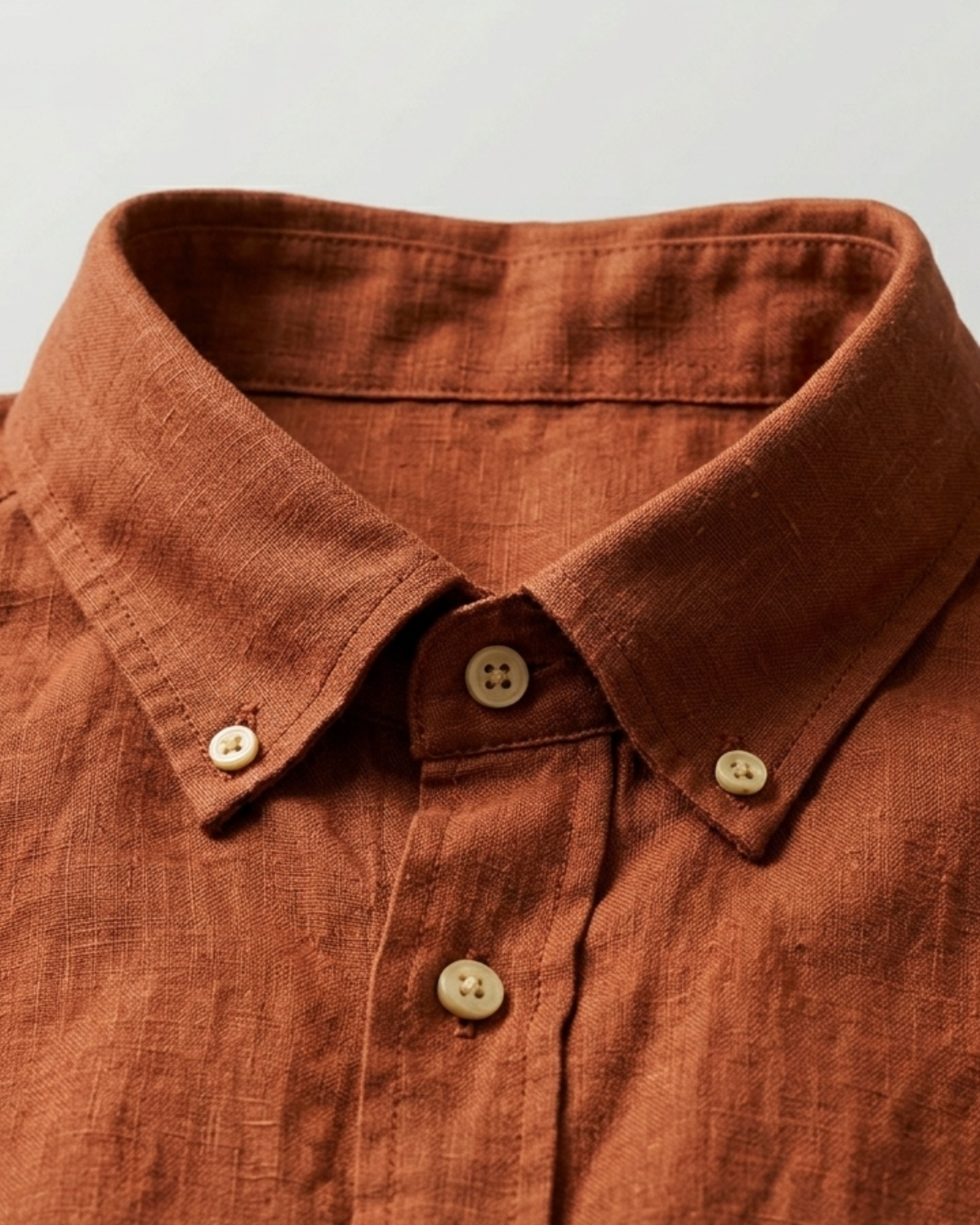 Men’s Rust Linen Shirt – Relaxed Fit Premium Casual Wear | Clinza