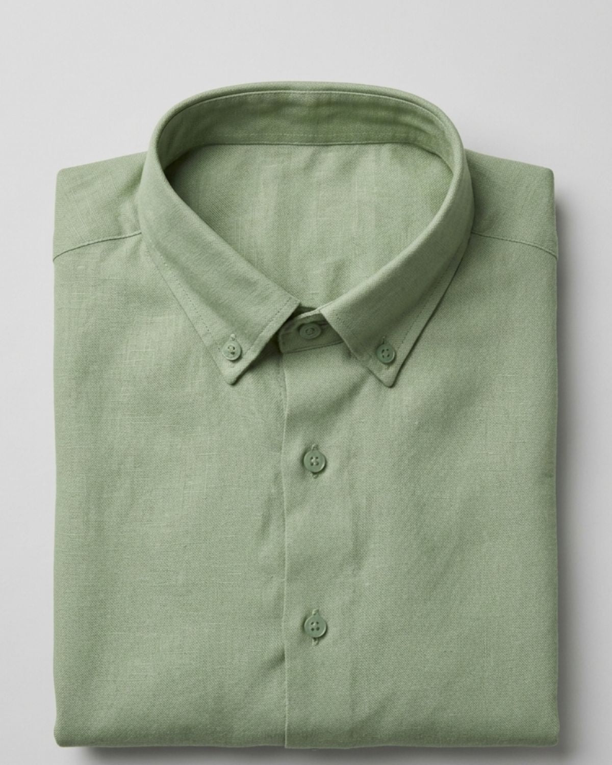 Men sage green linen shirt white pant combo relaxed fit minimal outfit Clinza